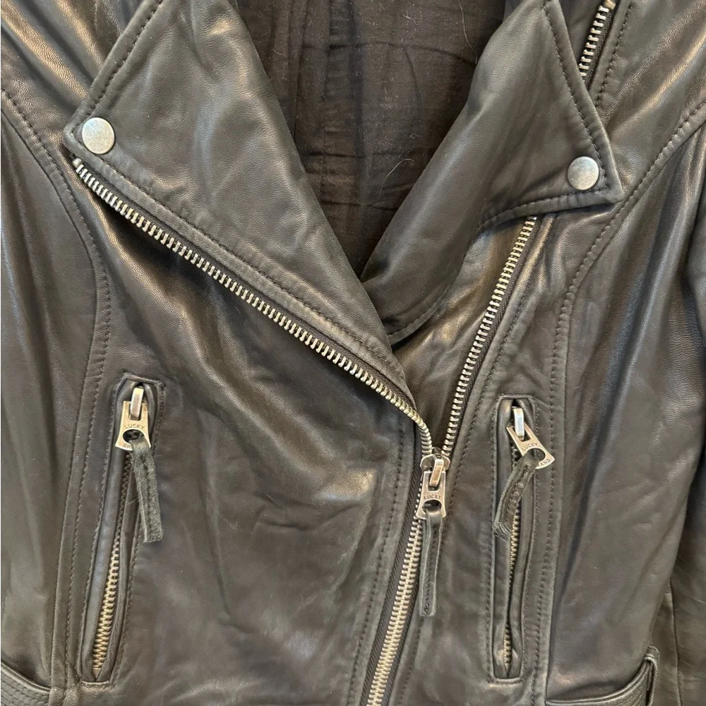 Lucky Brand Black Leather timeless jacket - Picture 14 of 16